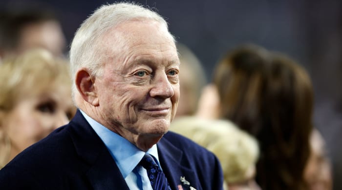 Jerry Jones smiles